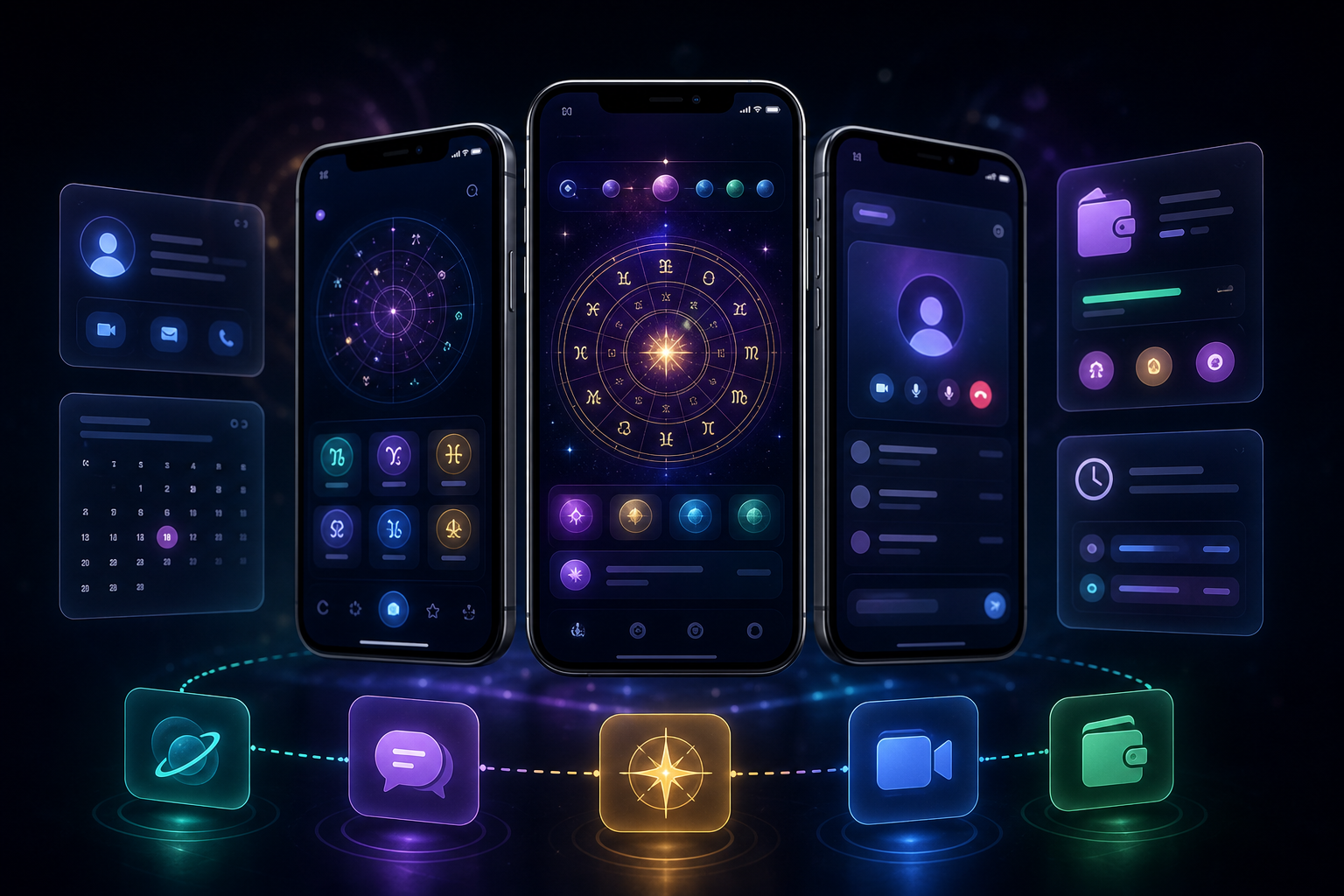 Astrology app development dashboard preview