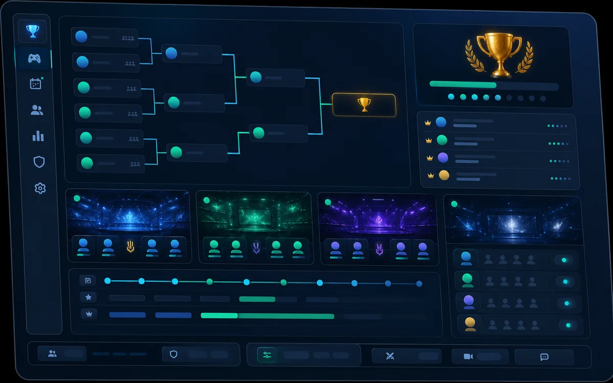 Esports tournament platform dashboard preview