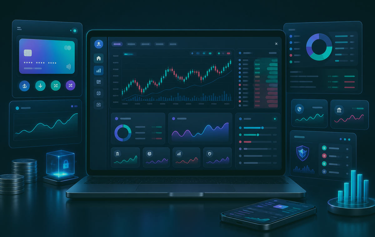 Fintech wallet and payment app interface
