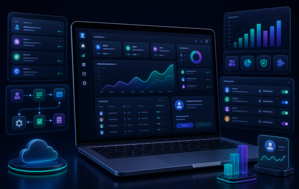 Business software dashboard preview