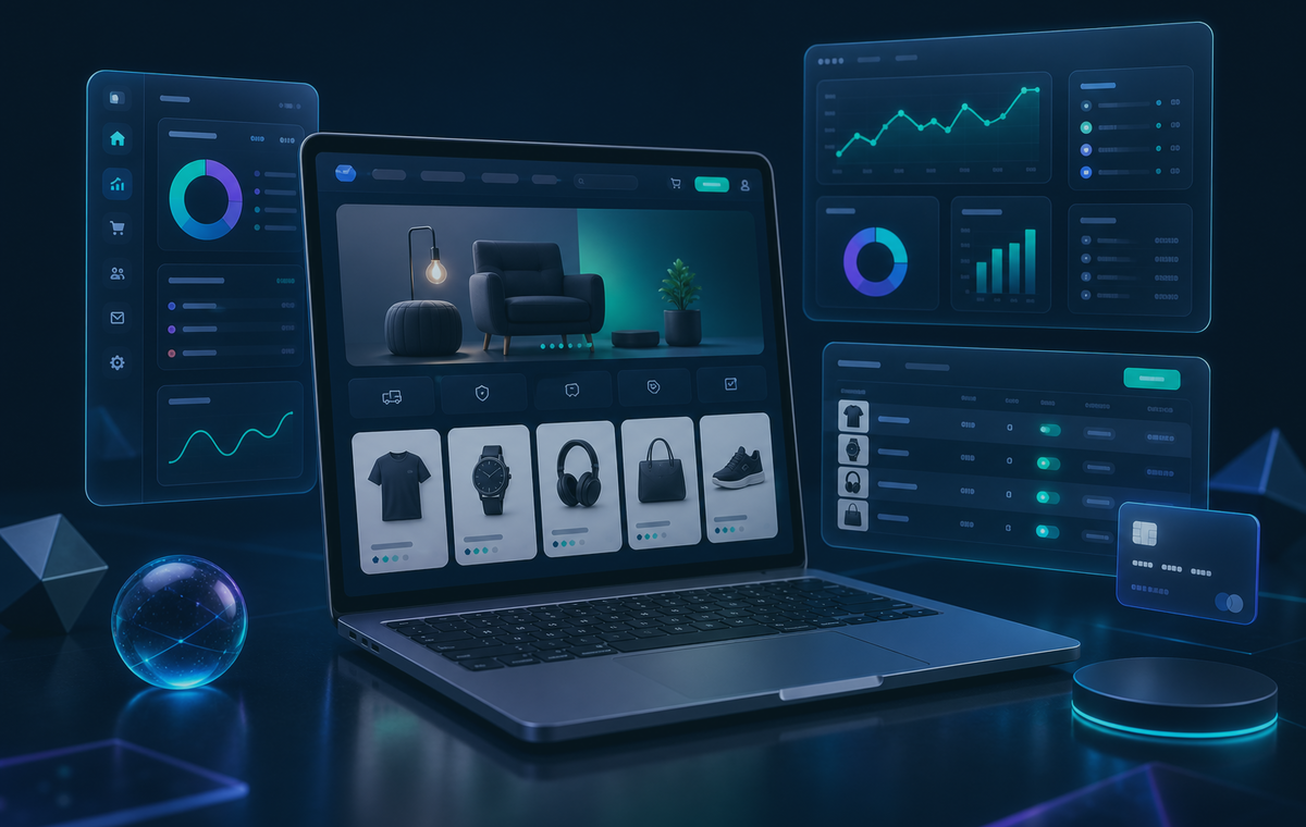 Business website design and service page dashboard