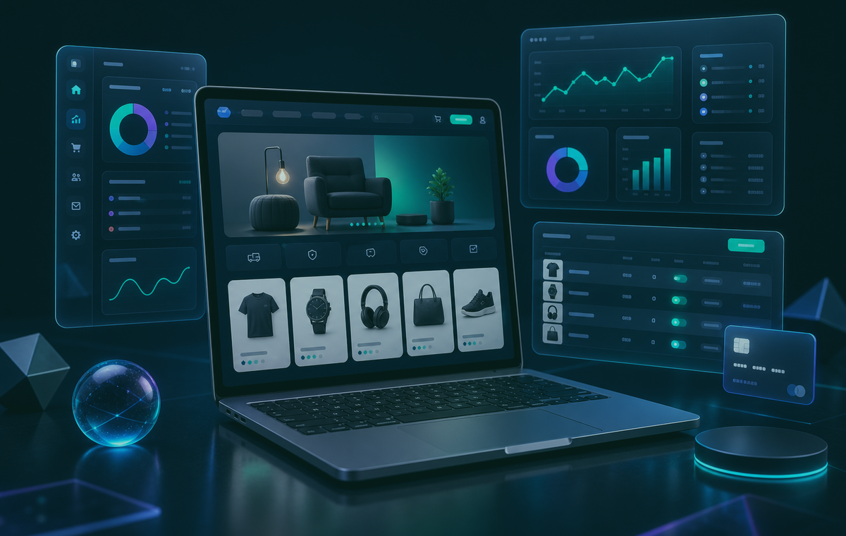 Ecommerce product catalog and checkout interface